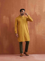 Thumbnail for trueBrowns Men's Mustard Cotton Kurta