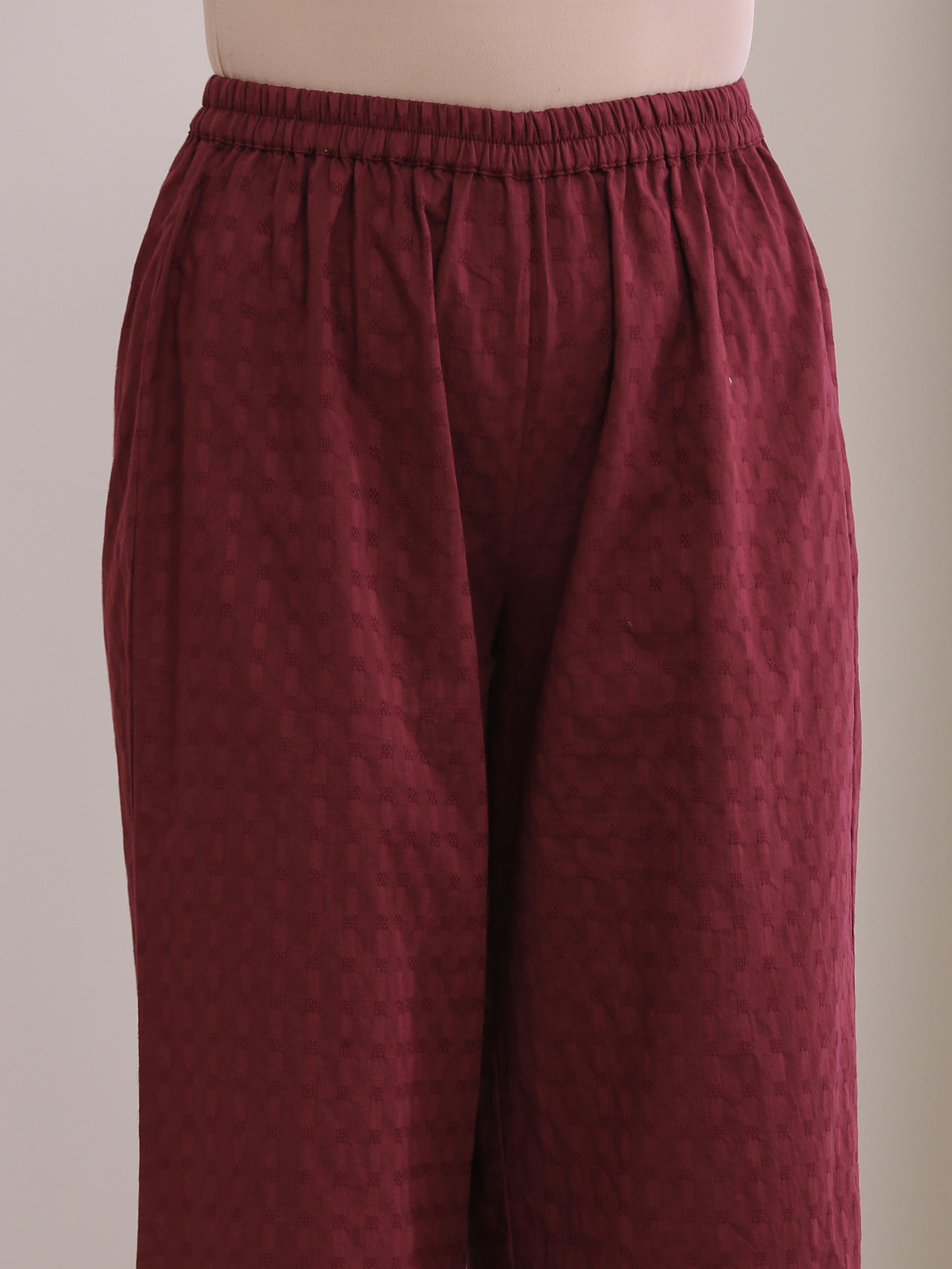 trueBrowns Ruby Wine Dobby Angrakha Pant Set - Distacart