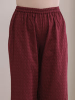 Thumbnail for trueBrowns Ruby Wine Dobby Angrakha Pant Set - Distacart