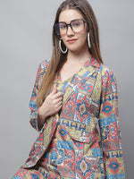 Thumbnail for Jainish Women's WoDigital Printed Crop Top and Jacket Set - Multi - Distacart