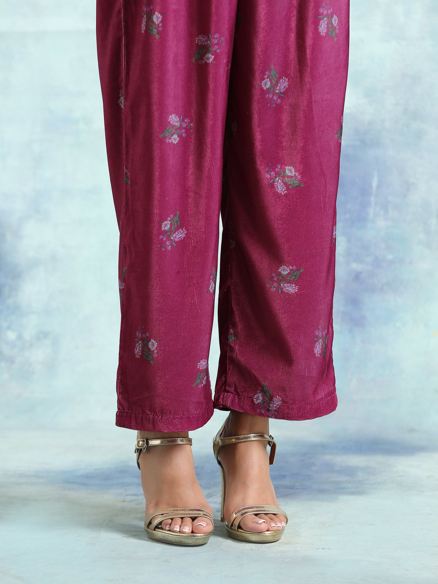 trueBrowns Magenta Velvet Co-Ord Set - Distacart
