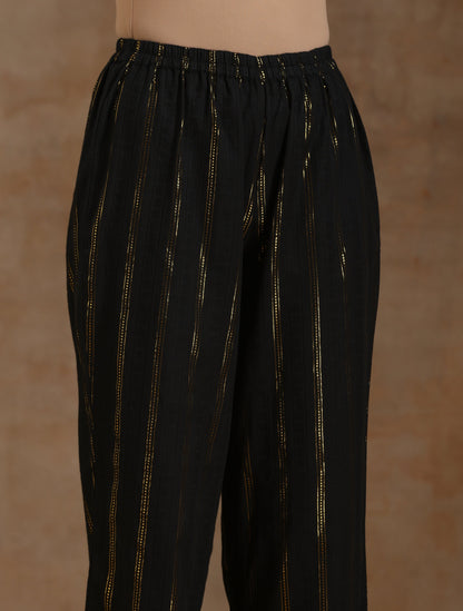 trueBrowns Black Gold Cotton Relaxed Co-Ord Set - Distacart