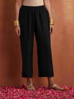 Thumbnail for trueBrowns Maroon Print High Slit Kurta Set - Distacart