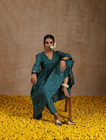 Thumbnail for trueBrowns Deep Sea Gold Cotton Kalidar Kurta Set - Distacart