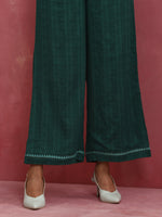 Thumbnail for trueBrowns Dark Green Cotton Dobby Kurta Co-ord set