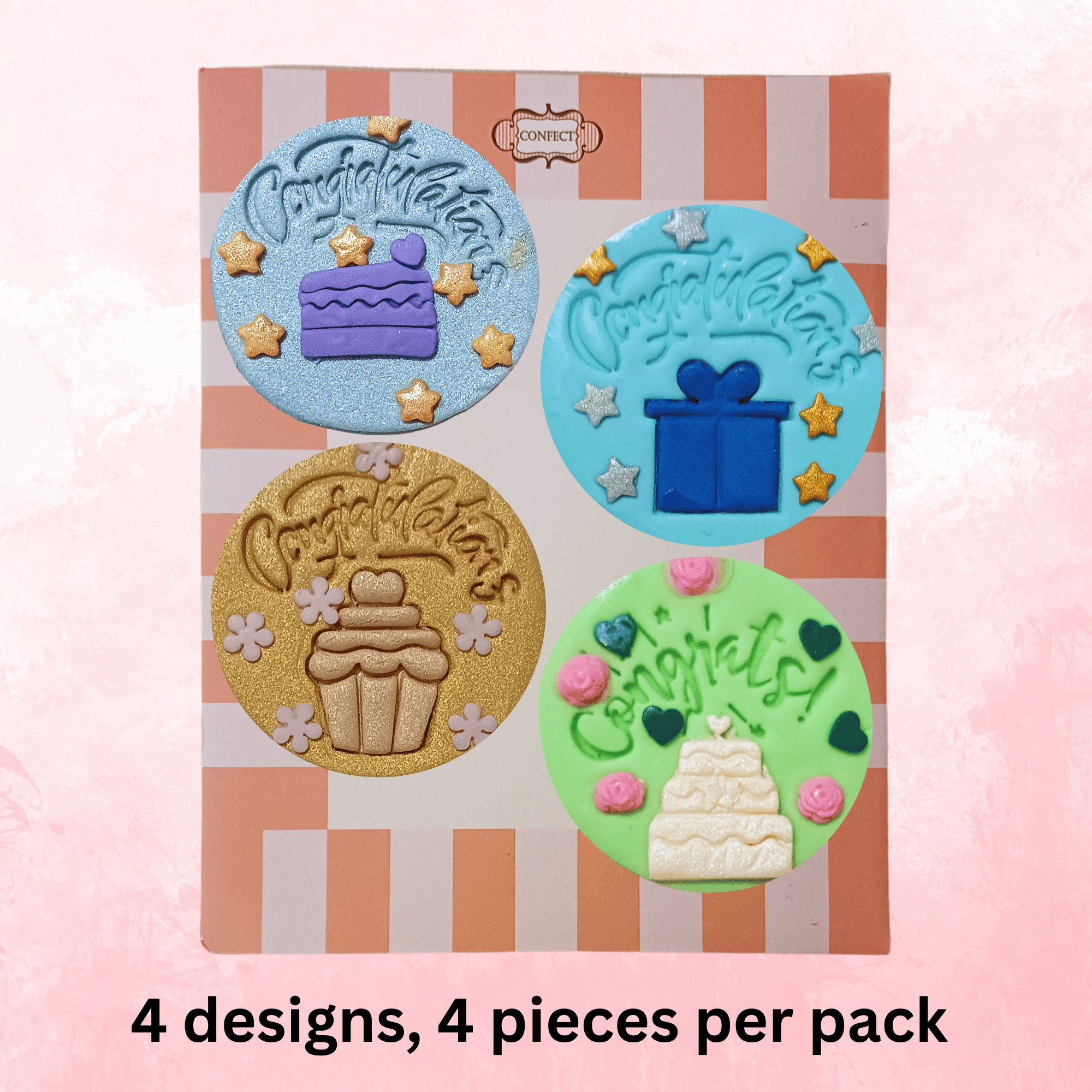 confect congratulations toppers for cakes cupcakes cake decorations supplies 100gms ct 05