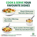 Thumbnail for The Indus Valley TurboCuk Tri-ply Stainless Steel Cookware Set: 2.2L Kadai+ 1.4L Frypan+  1.2L Tea/Milk pan, Premium Quality, 3 Layer Thick Body, 100% Toxin-free, Non-stick, Induction & Gas
