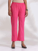 Thumbnail for trueBrowns Pink Cotton Print Sleeveless Kurta Set