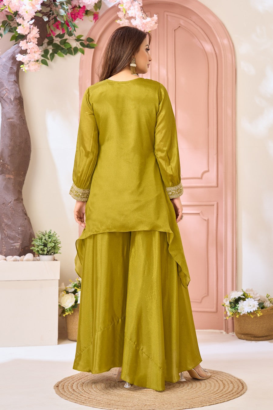 Anaita Parrot Readymade Suit with Coding Work - Dista