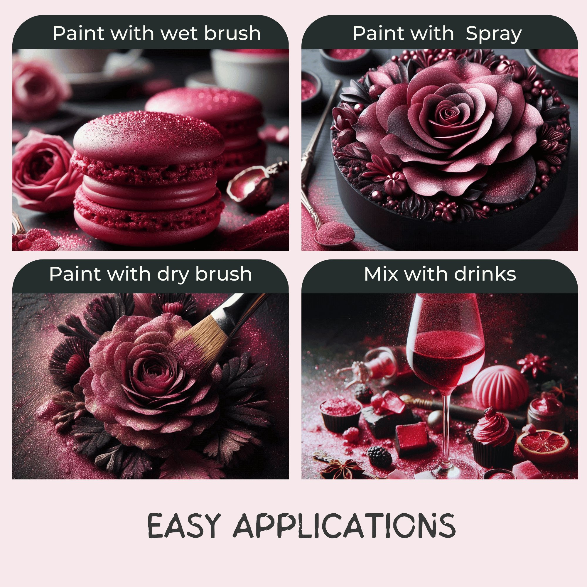 dahlia pink edible luster dust 5 gms