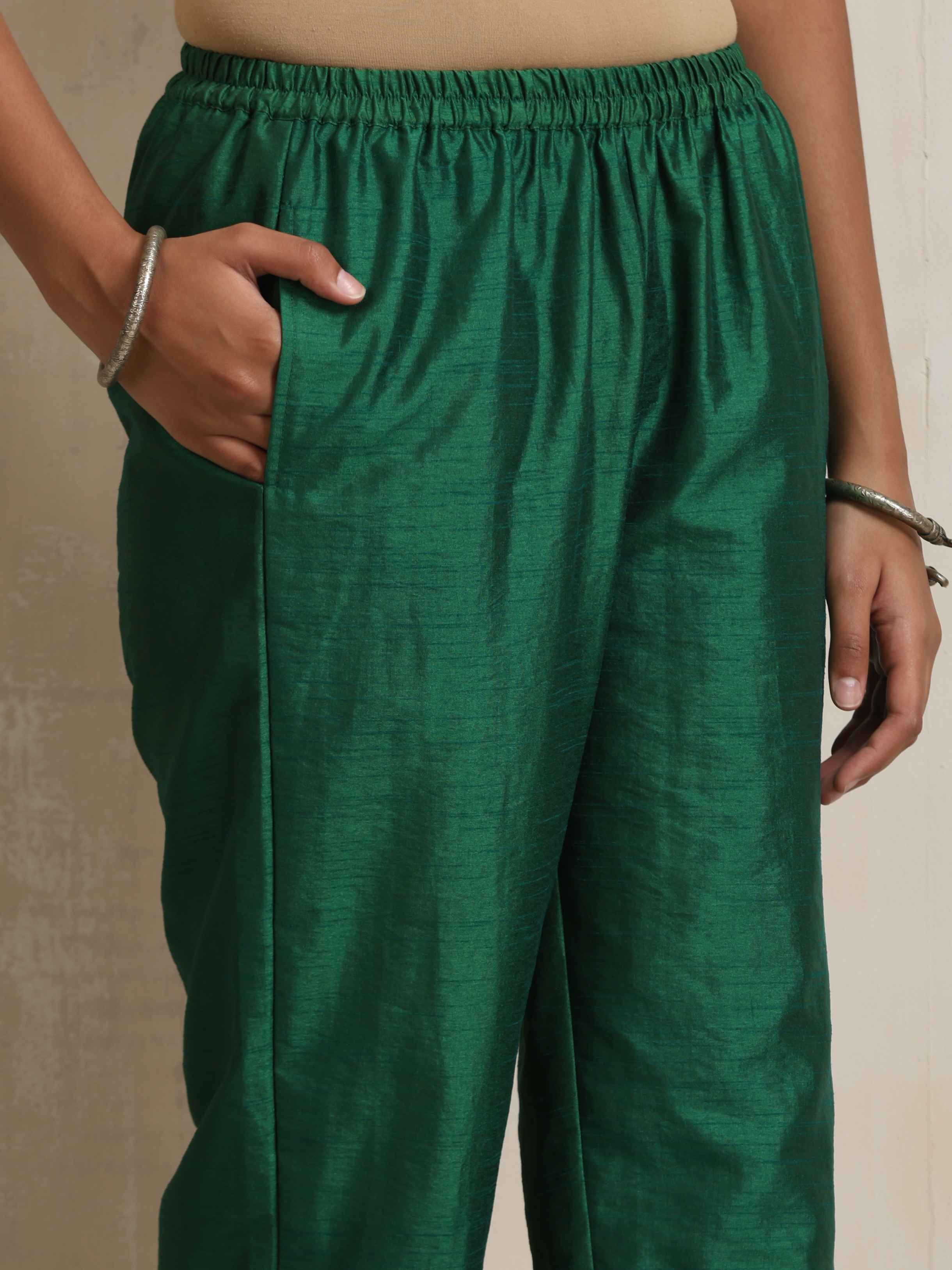 trueBrowns Blue Silk Kurta Set - Distacart