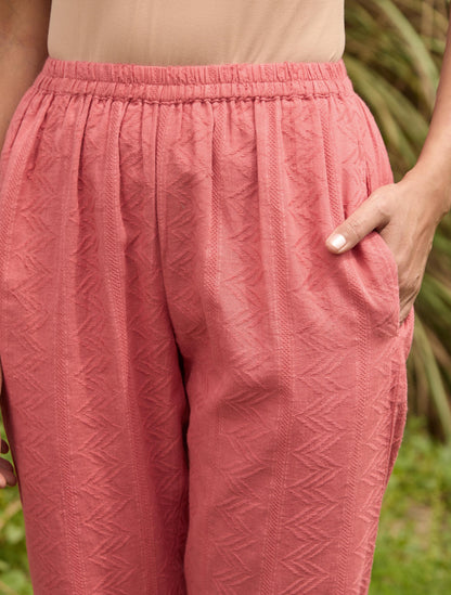 trueBrowns Coral Cotton Dobby Relaxed Co-ord Set - Distacart