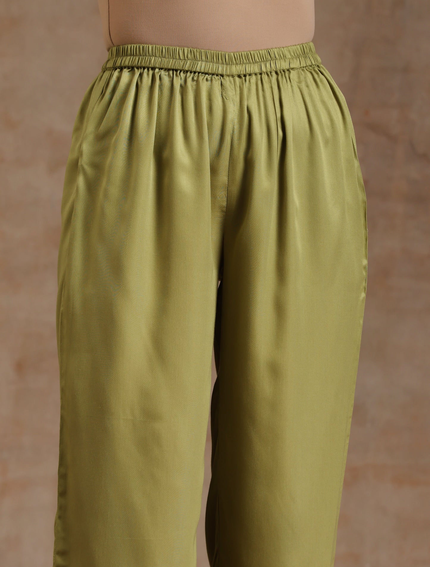trueBrowns Light Green Modal Satin Kaftan Kurta Set - Distacart