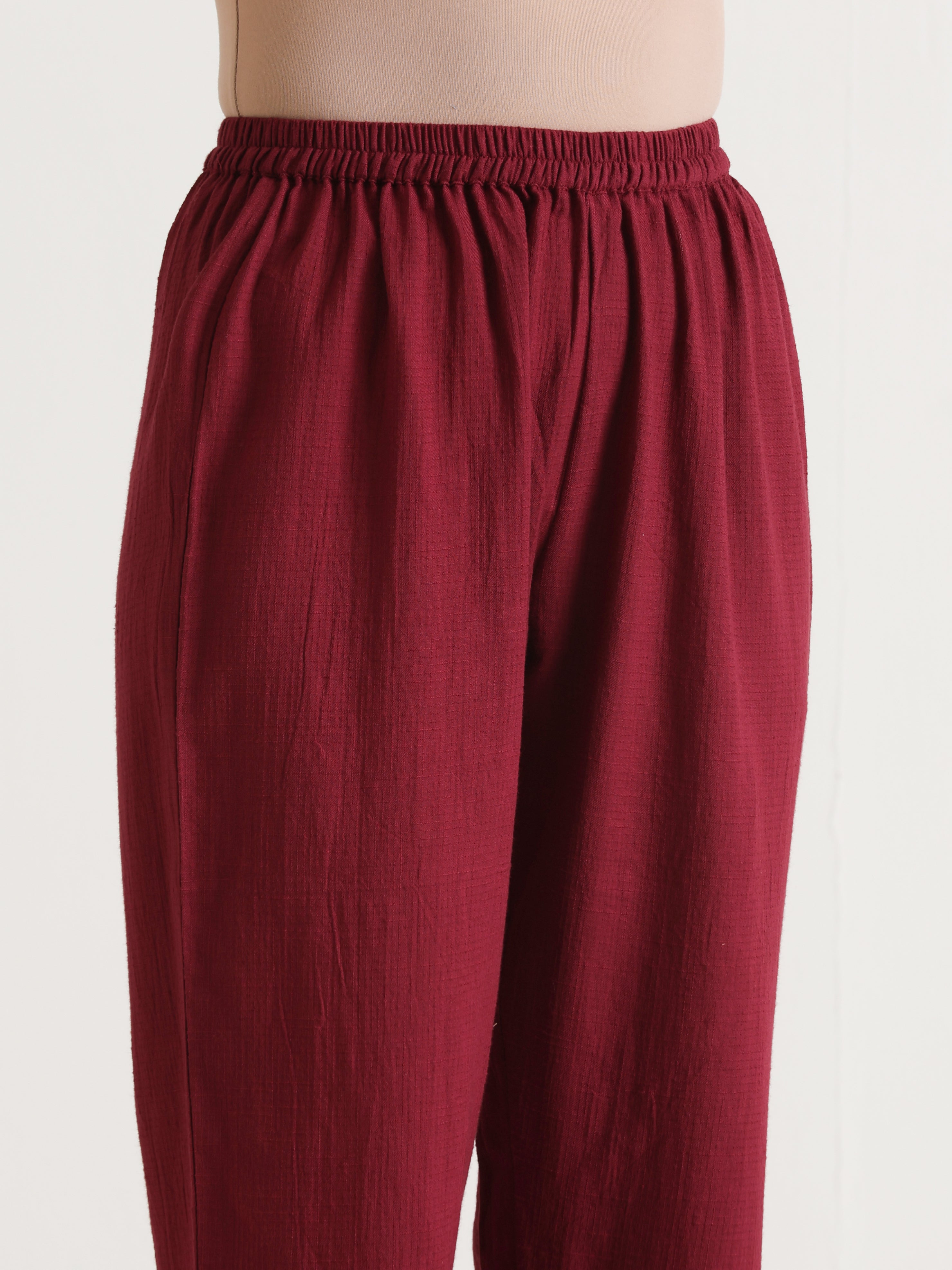 trueBrowns Maroon Angrakha Kurta Set - Distacart