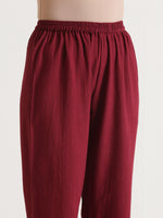 Thumbnail for trueBrowns Maroon Angrakha Kurta Set - Distacart