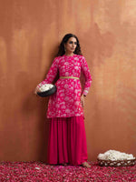 Thumbnail for trueBrowns Red Print Sharara Set - Distacart