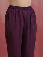 Thumbnail for trueBrowns Maroon Modal Angrakha Kurta Set - Distacart