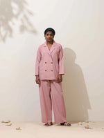 Thumbnail for trueBrowns Pink Cotton Linen Co-Ord Set