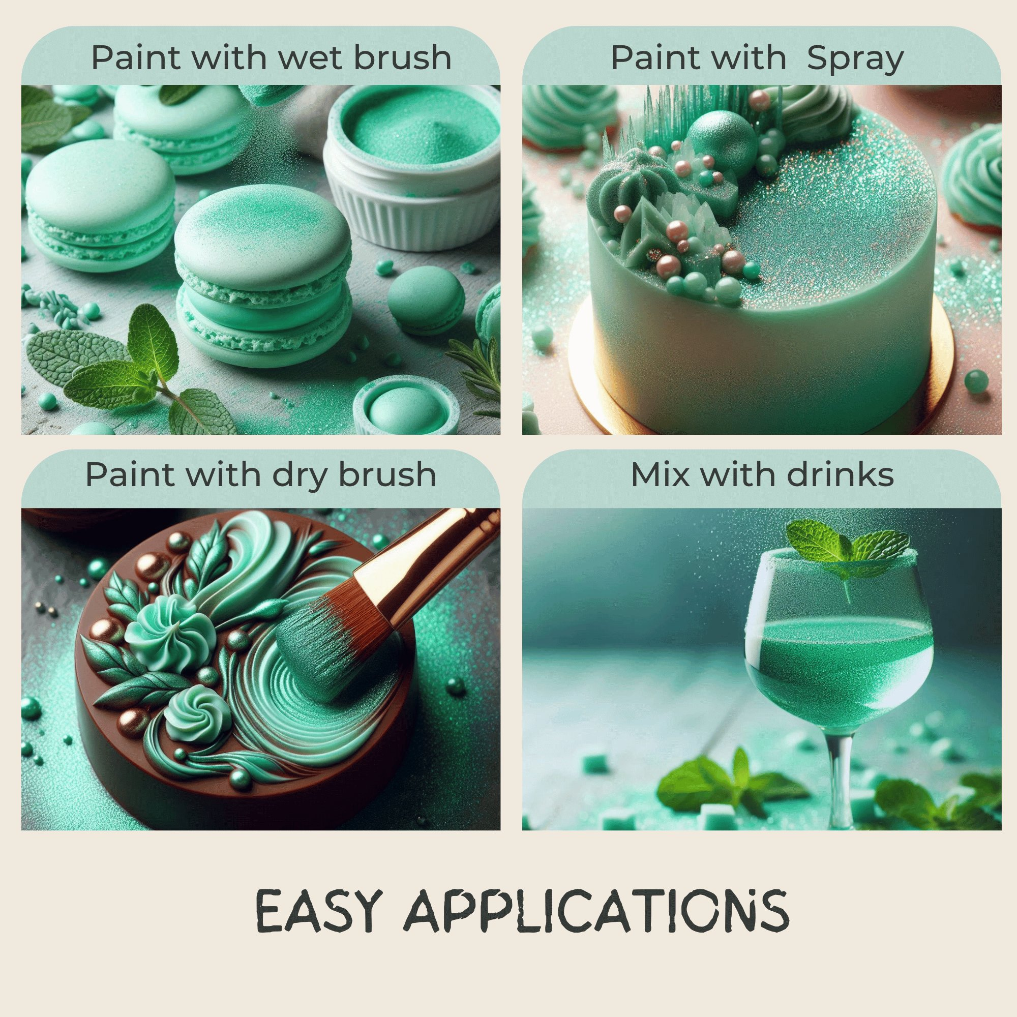 frost green edible luster dust 5 g