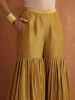 Thumbnail for trueBrowns Gold Tissue Sharara Dupatta Set