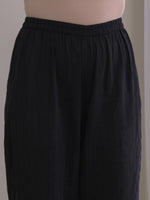 Thumbnail for trueBrowns Black Dobby Flared Slit Kurta Pant Set - Distacart