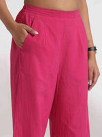 Thumbnail for trueBrowns Pink Cotton Print Flared Top Co-ord Set