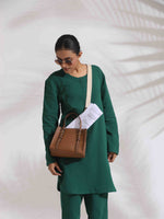 Thumbnail for trueBrowns Green Cotton Kurta Co-ord Set