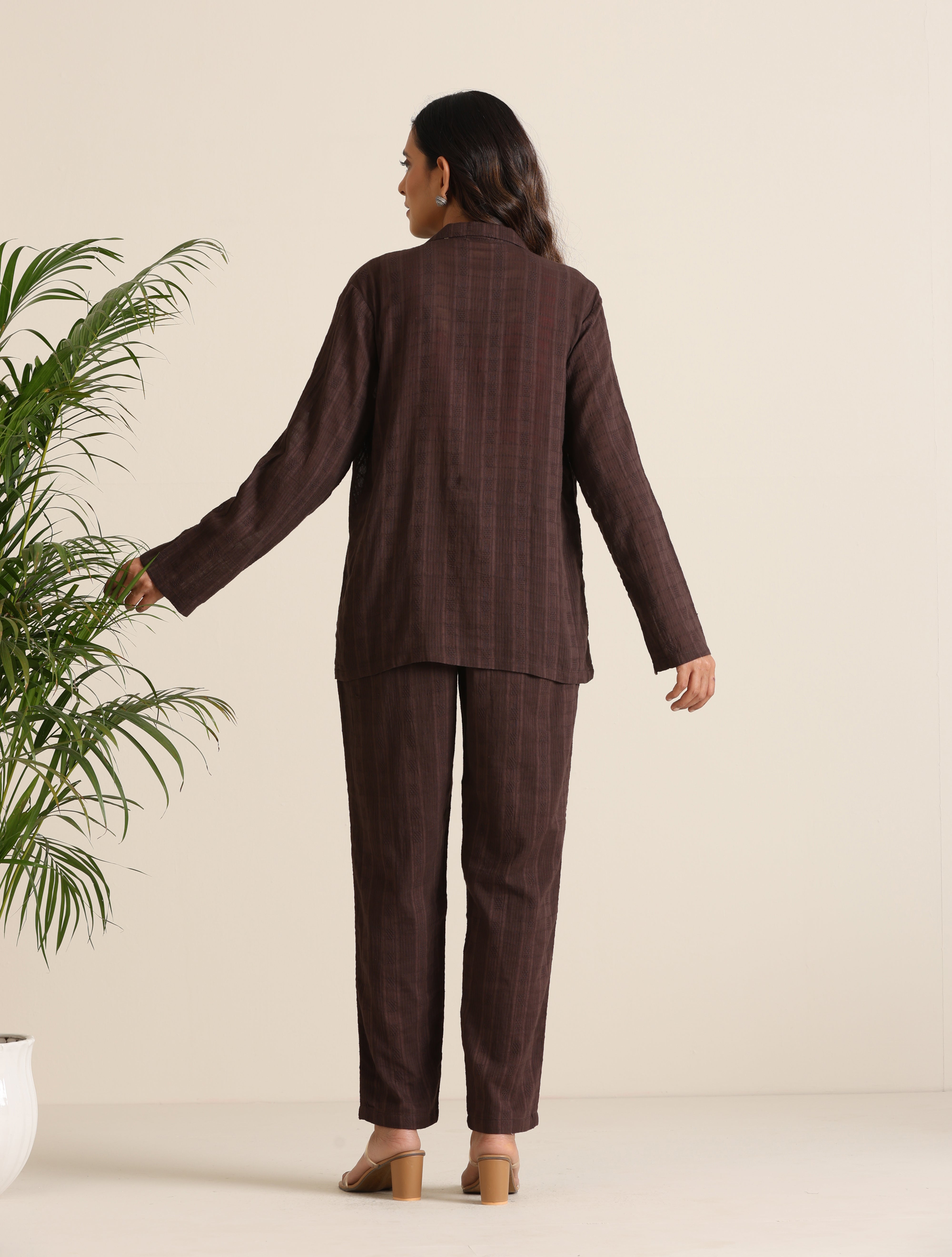 trueBrowns Cola Cotton Dobby Pant Suit Set