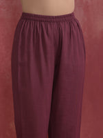 Thumbnail for trueBrowns Light Purple Cotton Dobby Flared Kurta Set