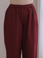 Thumbnail for trueBrowns Ruby Wine Dobby Collar Short Co-Ord Set - Distacart