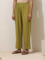 Thumbnail for trueBrowns Pear Green Cotton Linen Kurta Pant Set