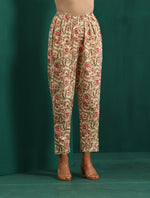 Thumbnail for trueBrowns Pink Floral Cotton Printed Neck Pleat Co-ord Set - Distacart