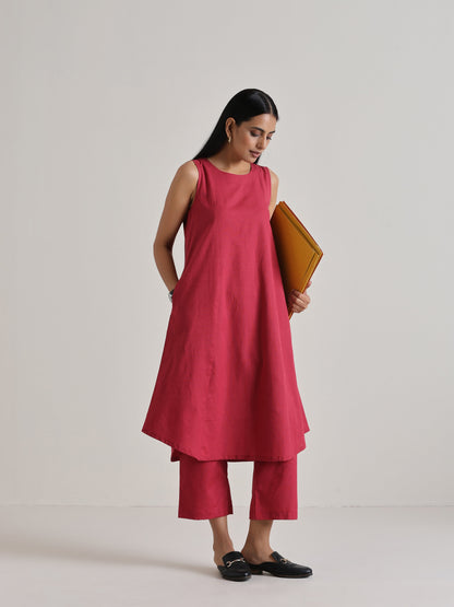 trueBrowns Honey Red Panelled Co-ord Set - Distacart