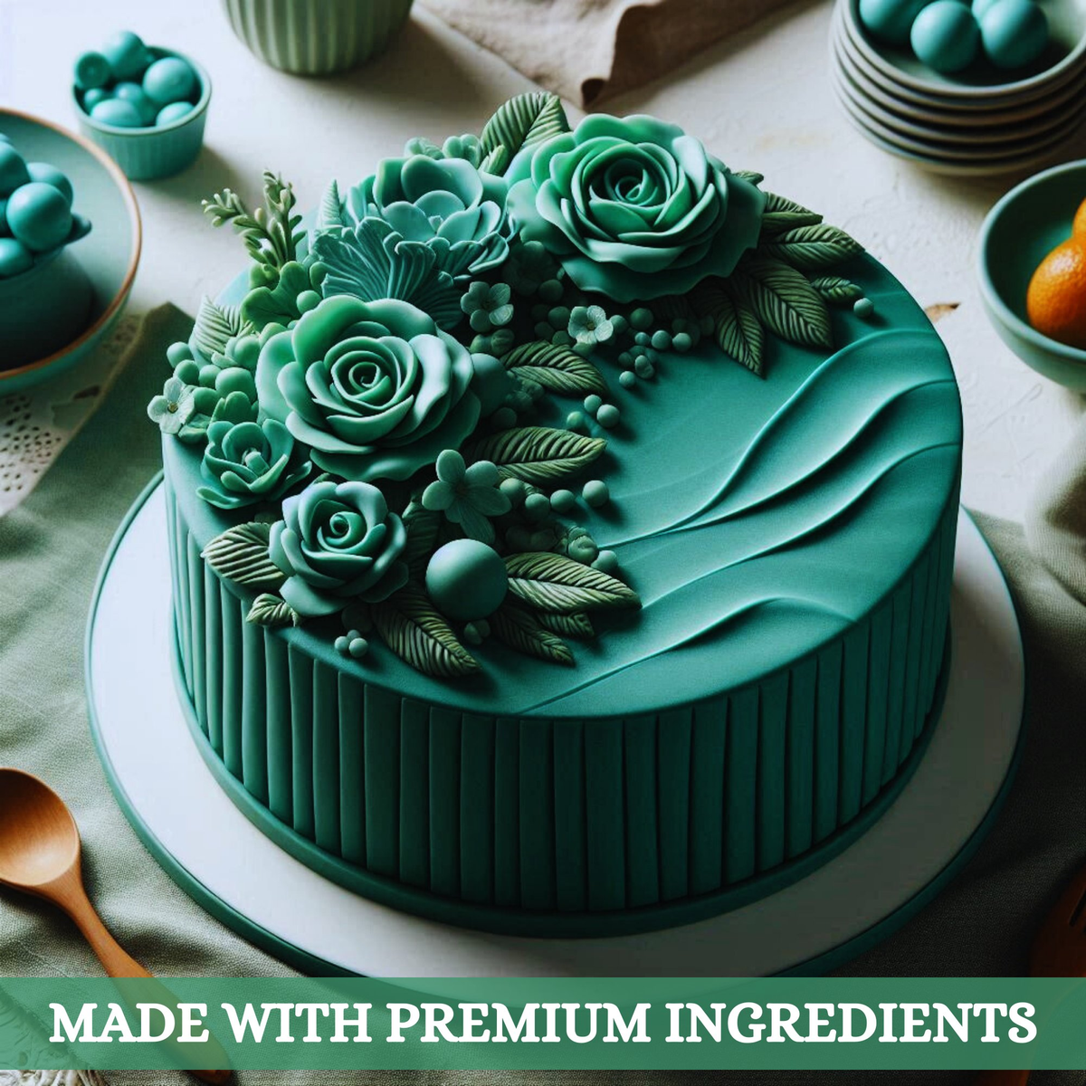 confect emerald green sugarpaste br b 250 gms b