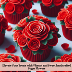 Thumbnail for sugar flowers for cake cupcake decoration red 120 gms