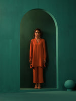 Thumbnail for trueBrowns Rust Silk Collar Co-ord Set - Distacart