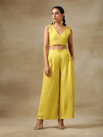 Thumbnail for trueBrowns Lime Green Bandhani Printed Silk Top Pant with Purple Printed Jacket Set - Distacart