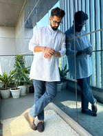 Thumbnail for trueBrowns White Unisex Freesize Kurta