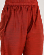 Thumbnail for Varanga Women Maroon & Silver Embroidered Straight Kurta With Solid Trouser And Printed Dupatta With Fringes