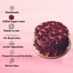 Thumbnail for sugar roses for cake cupcake decoration burgundy 120 gms