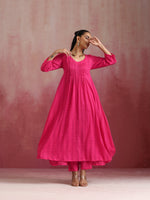 Thumbnail for trueBrowns Pink Cotton Dobby Kurta Set - Distacart