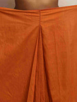 Thumbnail for trueBrowns Orange Silk Ready To Wear Saree