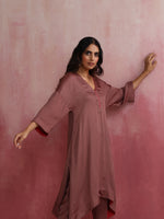 Thumbnail for trueBrowns Brown Modal High low Kurta Set