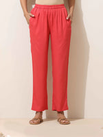 Thumbnail for trueBrowns Coral Viscose Kurta Pant Set