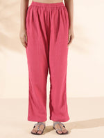 Thumbnail for trueBrowns Pink Cotton Dobby Oversized Co-ord Set - Distacart