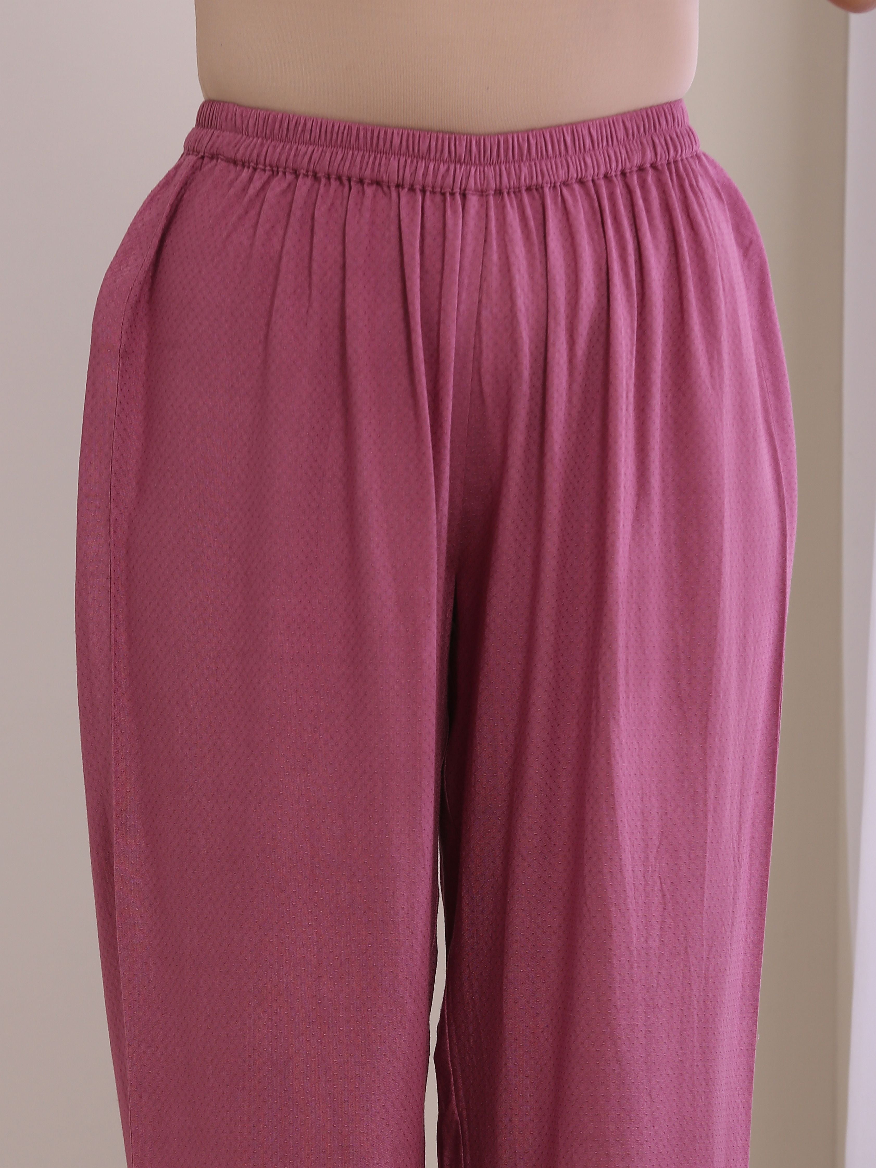 trueBrowns Onion Pink Dobby Sleeveless Short Co-Ord Set - Distacart