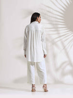 Thumbnail for trueBrowns White Cotton Check Shirt Co-ord Set