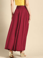 Thumbnail for TAG 7 Women Maroon Solid Flared Palazzos