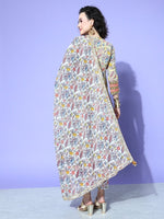 Thumbnail for All About You Women Cream-Coloured Floral Printed Regular Gotta Patti Pure Cotton Kurta with Trousers & With - Distacart