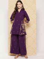 Thumbnail for Ahalyaa Women's Traditional Wear Co-ods - Burgundy - Distacart